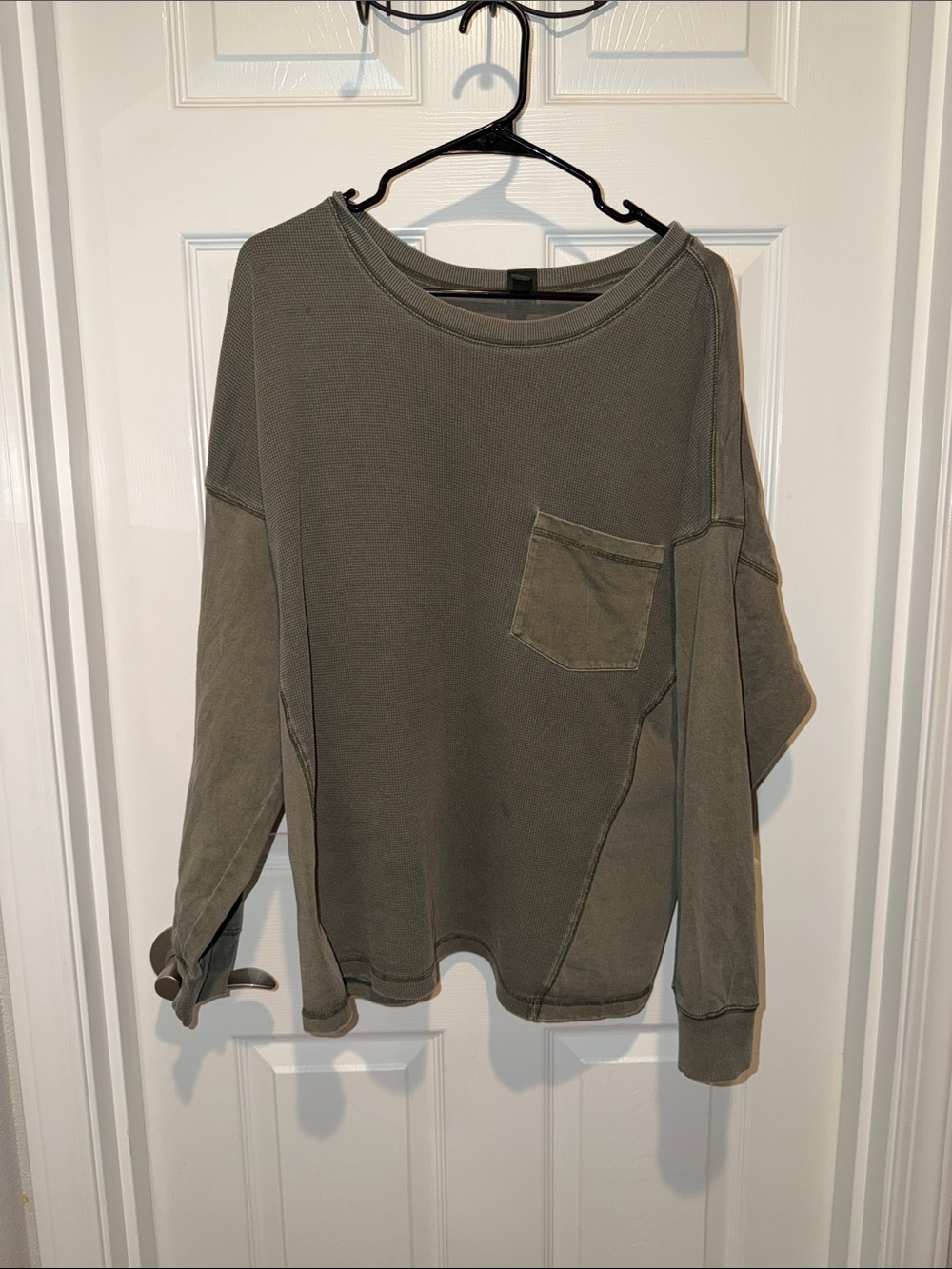 wild fable Olive Green Long-Sleeve Pocket Sweatshirt